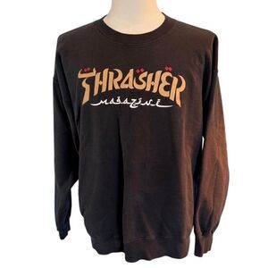 Thrasher Magazine Sweatshirt Black Large 42-44 Cotton Blend